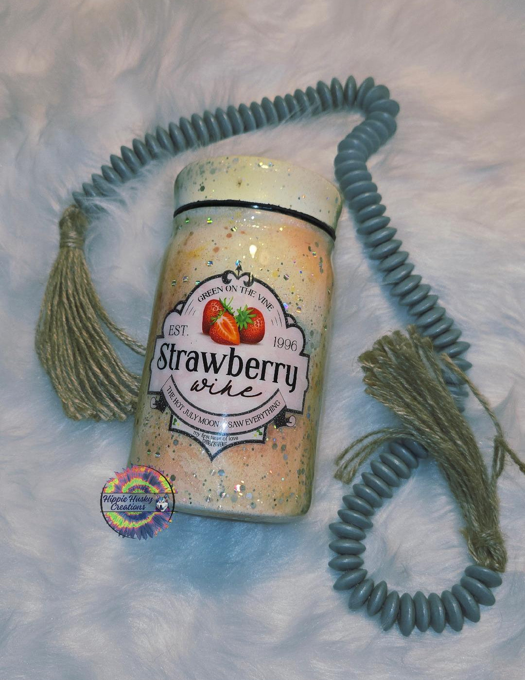 16 oz Mason Jar Style Strawberry Wine Tumbler